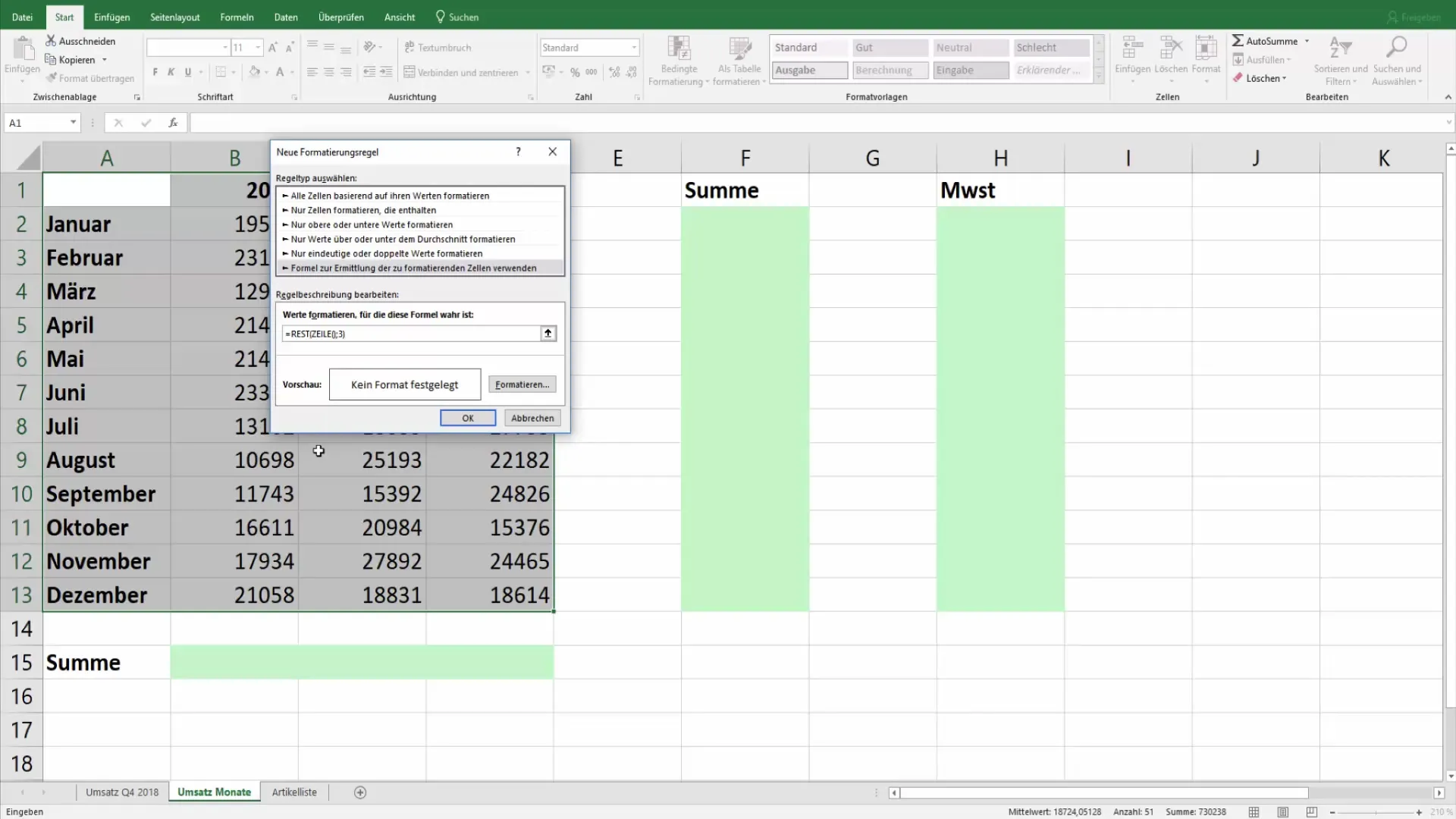 Excel: Как да отбележите всяко второ редче в различен цвят