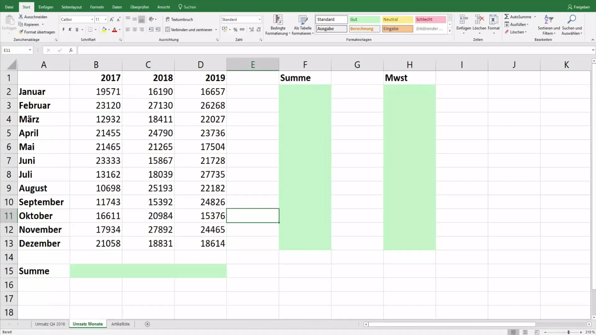 Excel: Her ikinci satırı renkli hale getirme