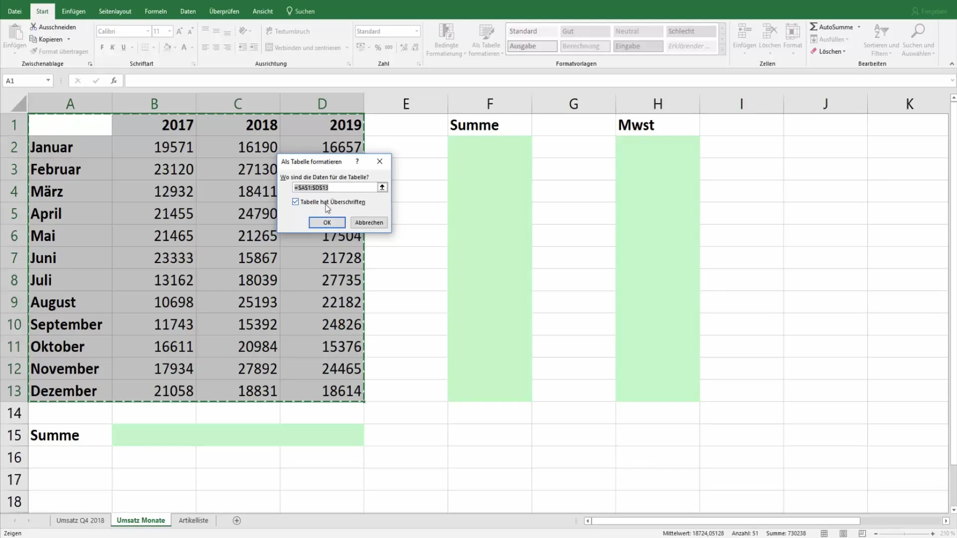 "Excel": Kaip spalvotai paryškinti kas antrą eilutę