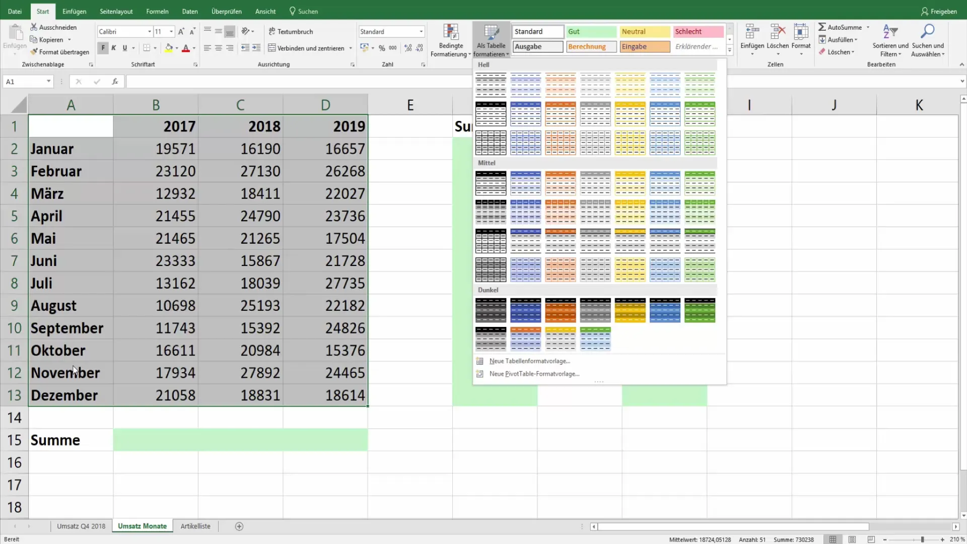 "Excel": Kaip spalvotai paryškinti kas antrą eilutę