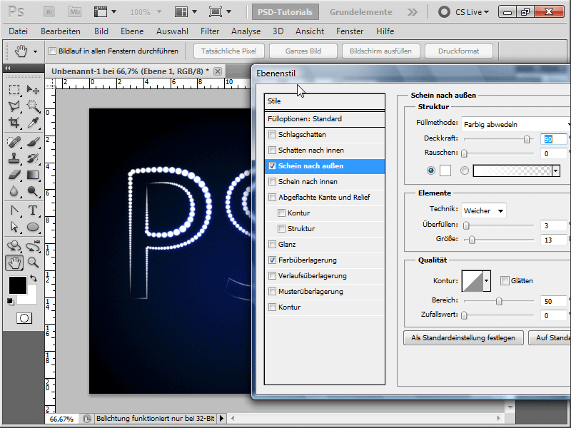 Text effects using the paths panel and various brushes