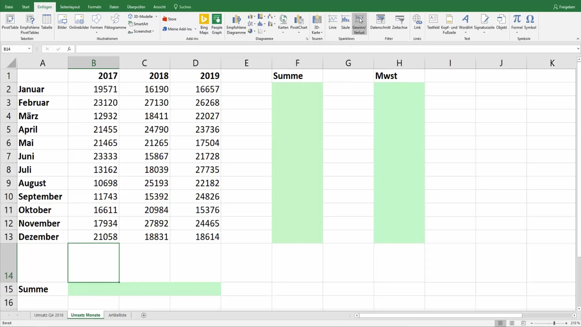 Sparklinės eilutės "Excel" programoje: kaip aiškiai pateikti duomenis