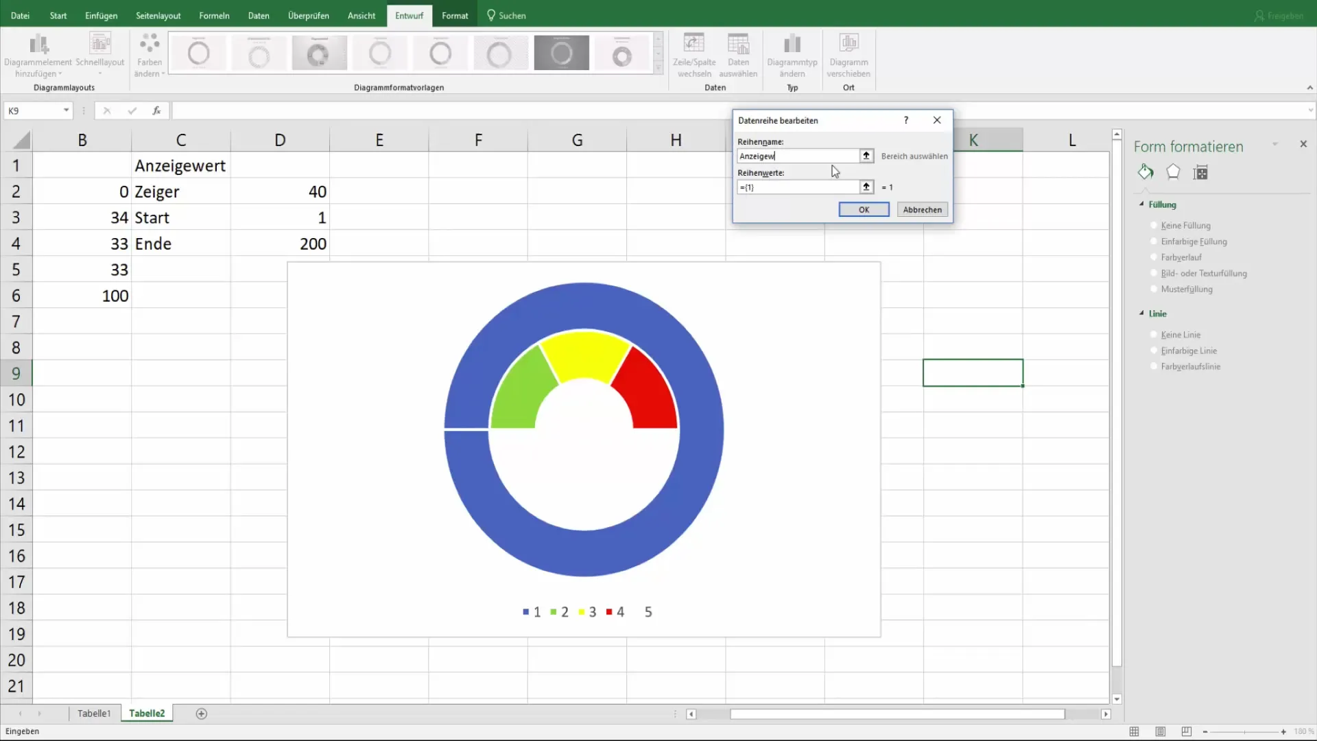 Sukurkite spidometro diagramą "Excel" programoje, kad aiškiai vizualizuotumėte duomenis