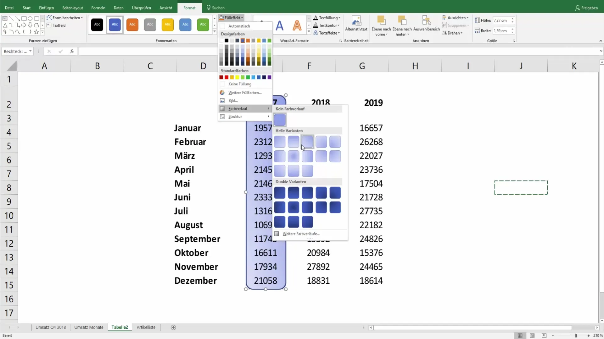 Izveidojiet pievilcīgas Excel tabulas prezentācijām