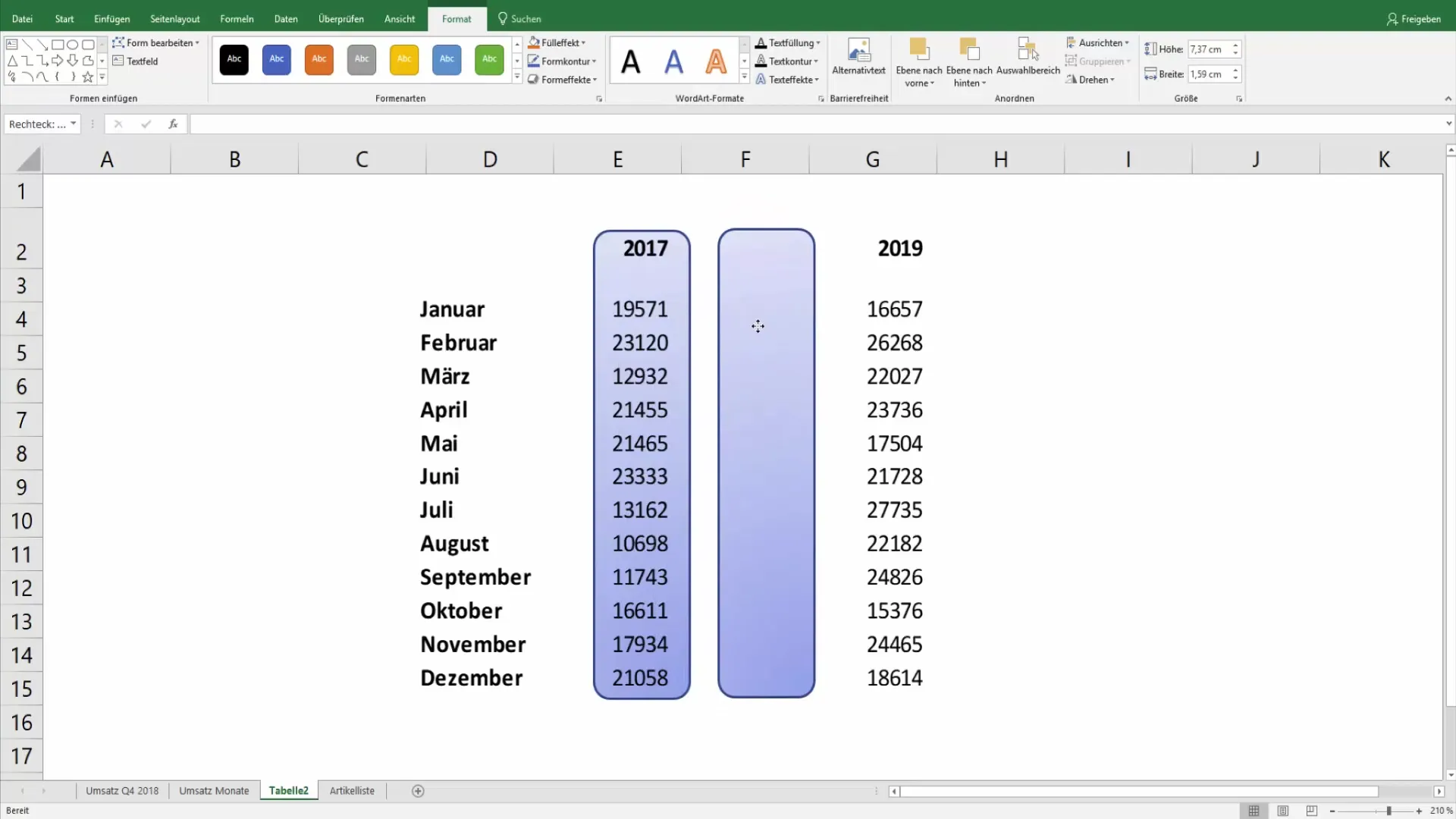 Izveidojiet pievilcīgas Excel tabulas prezentācijām