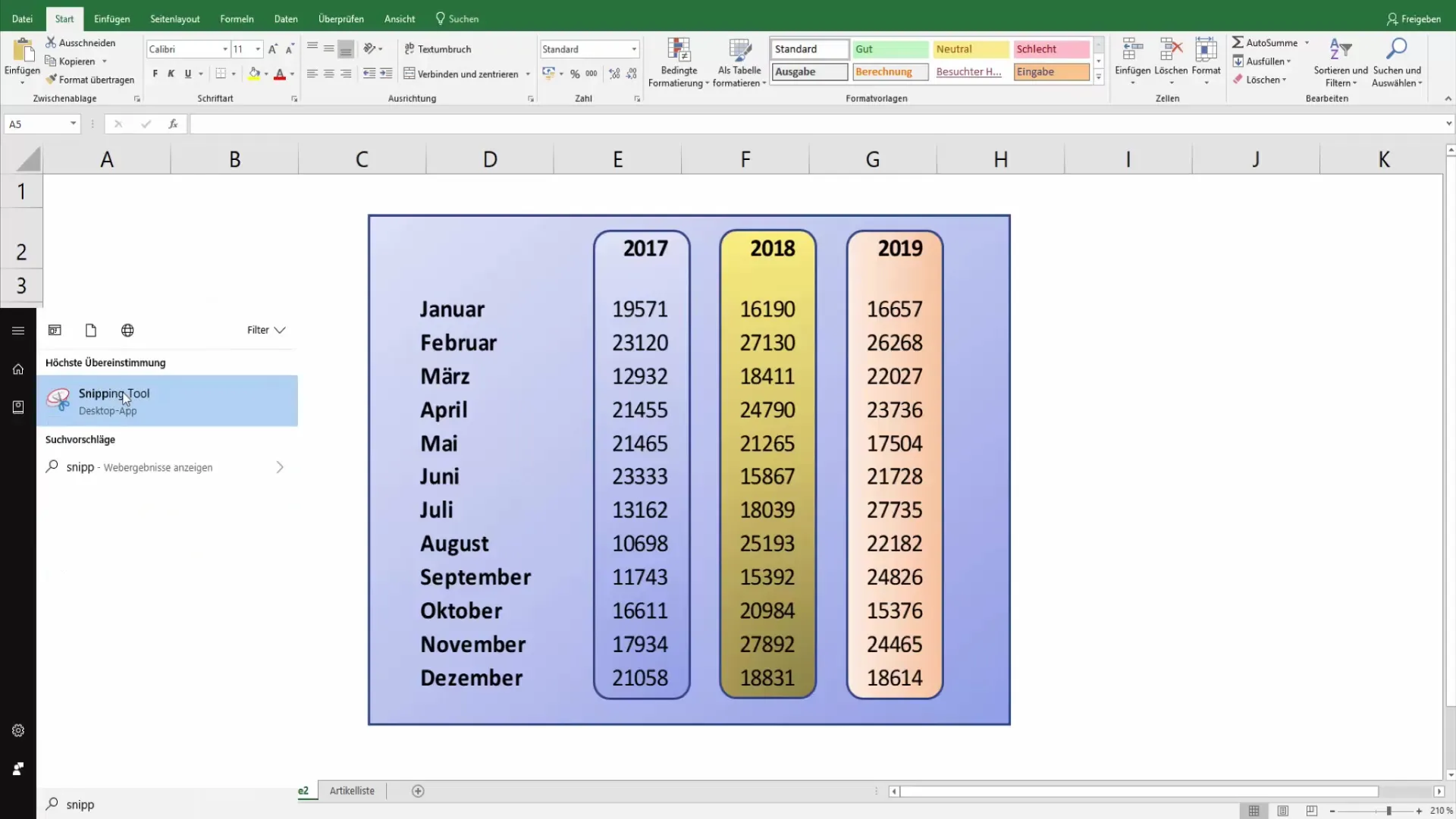 Izveidojiet pievilcīgas Excel tabulas prezentācijām