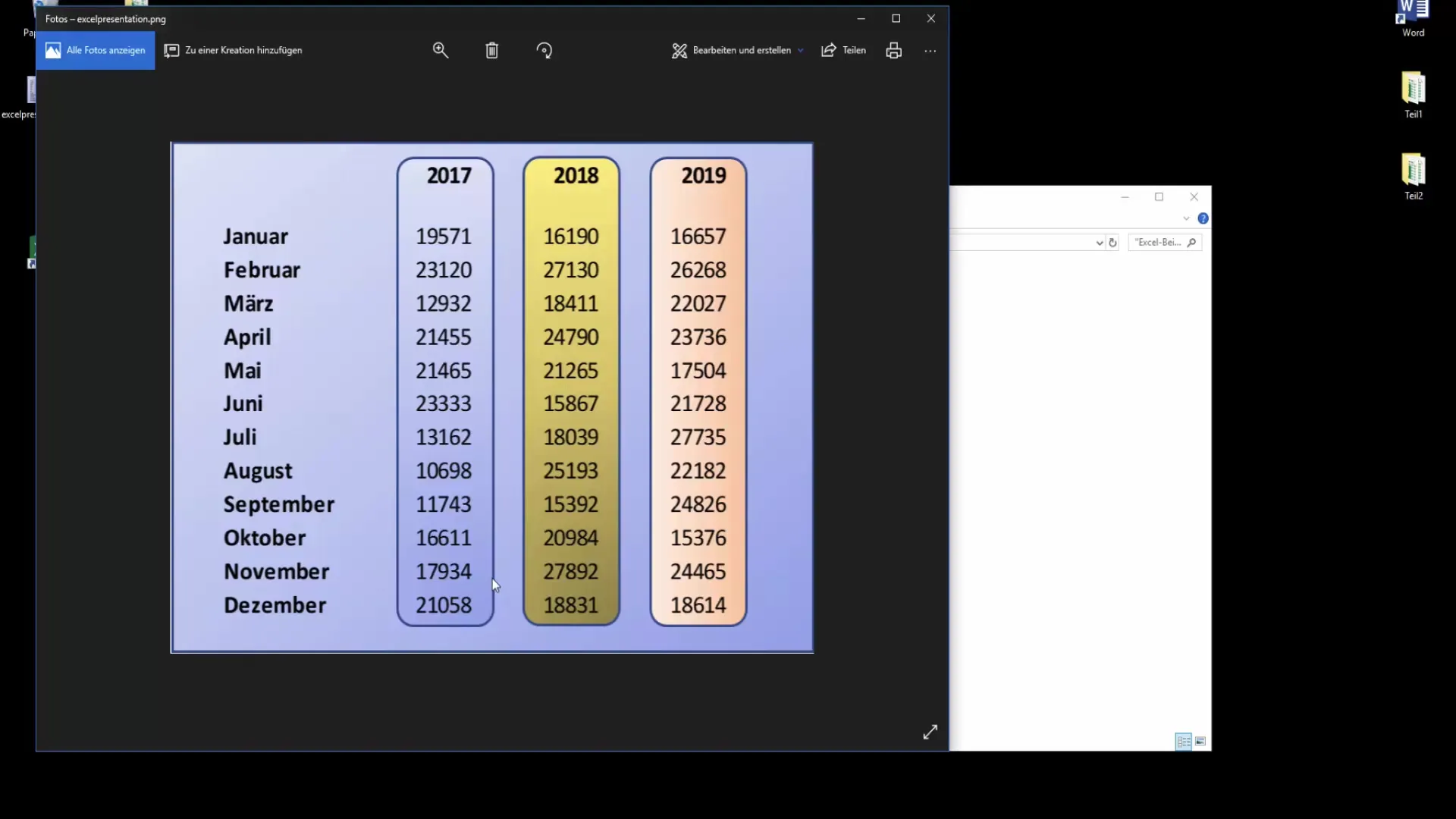 Izveidojiet pievilcīgas Excel tabulas prezentācijām