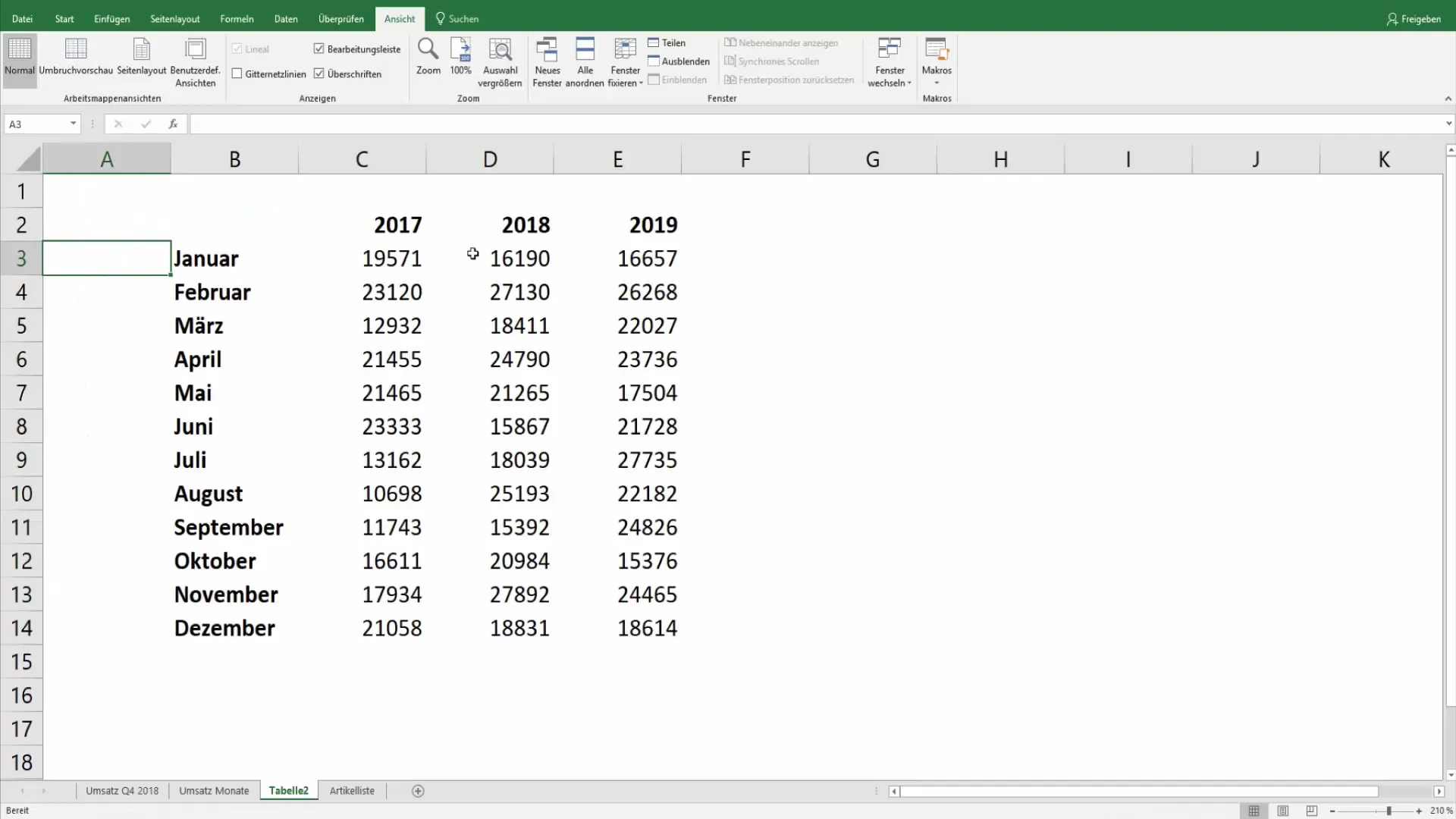 Izveidojiet pievilcīgas Excel tabulas prezentācijām