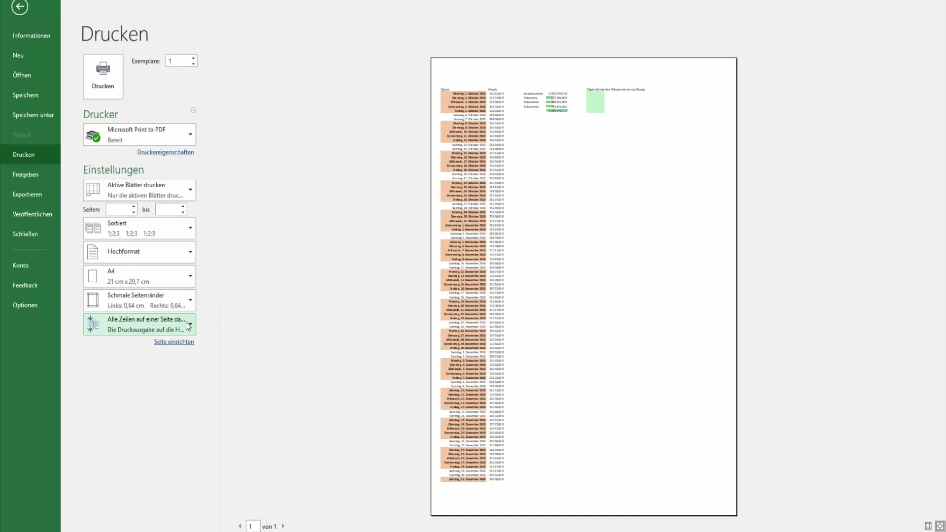 Принтирането на листове за работа в Excel на една страница прави нещата по-лесни