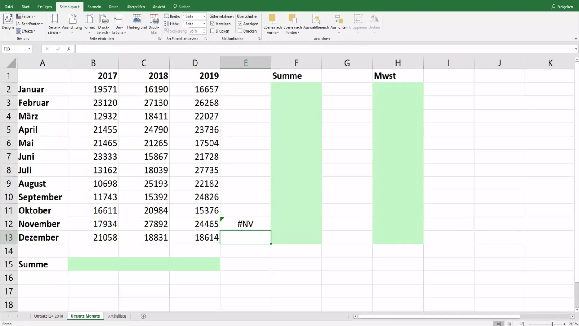 Paslėpti "Excel" klaidų vertes spausdinant