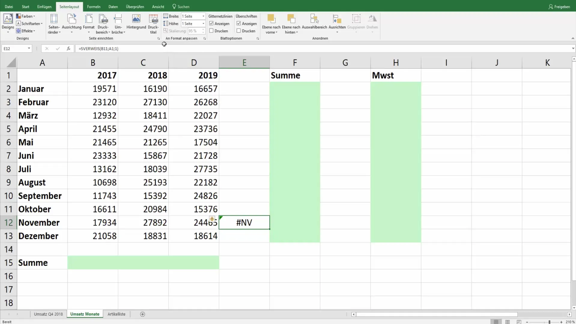 Paslėpti "Excel" klaidų vertes spausdinant