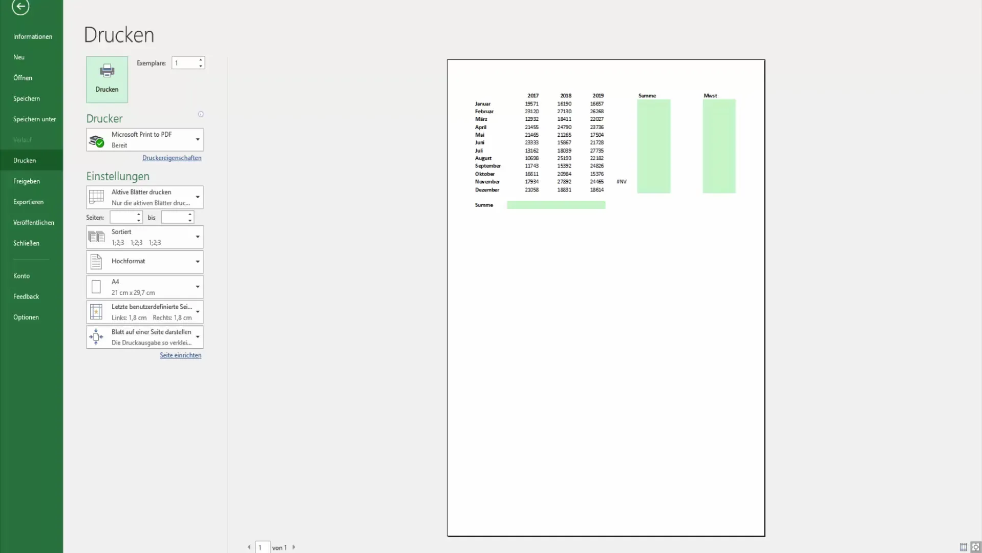 Paslėpti "Excel" klaidų vertes spausdinant