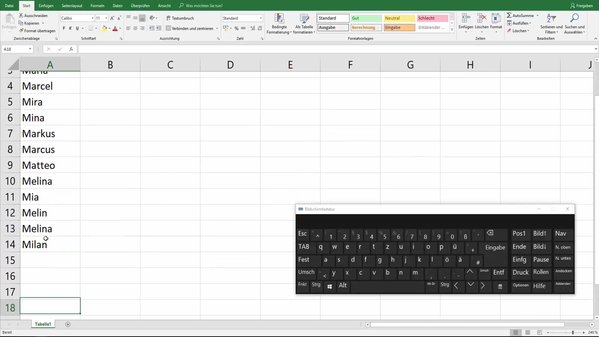 Secret selection in Excel: Tips for efficient data entry