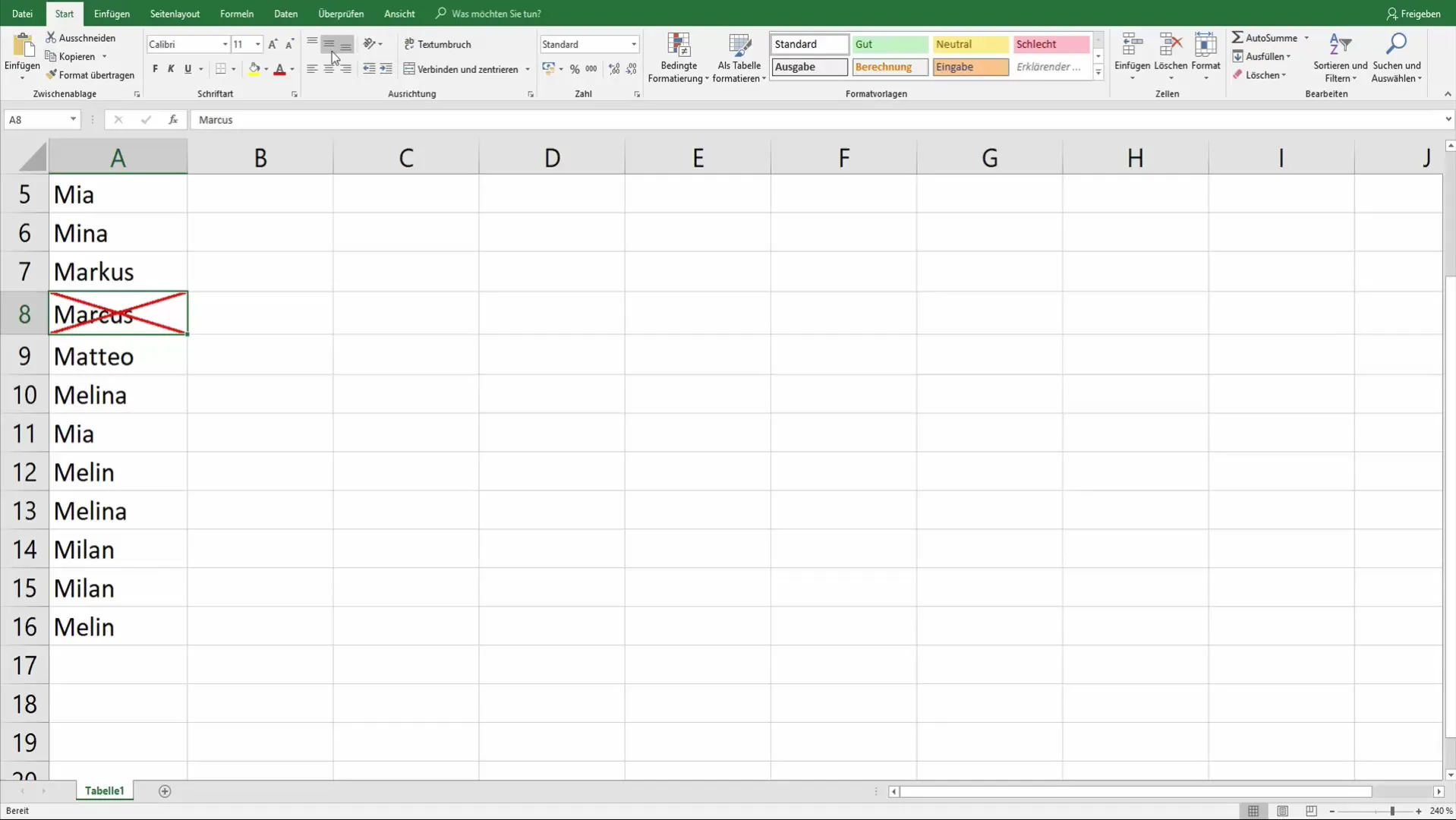 A crea linii în celule - Un tutorial Excel