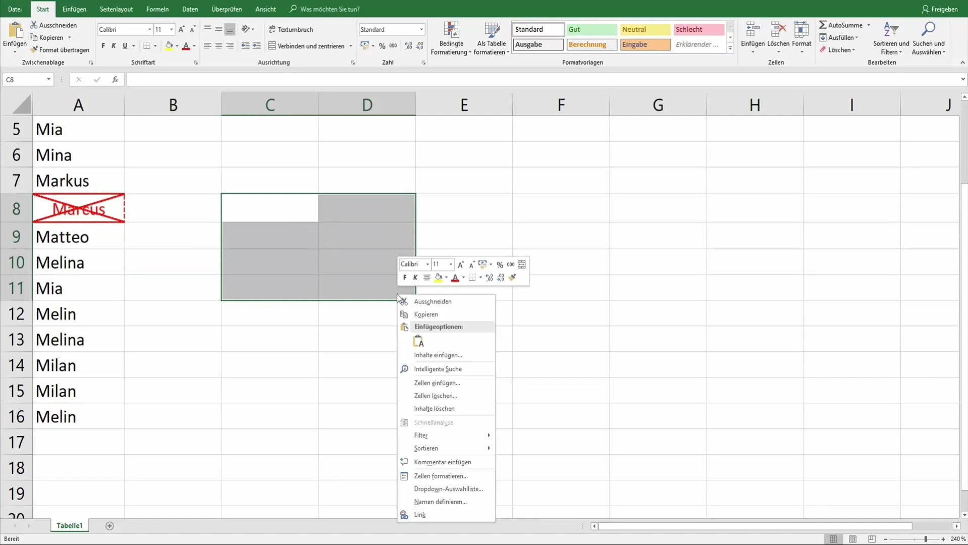 Formatting lines in cells - An Excel tutorial