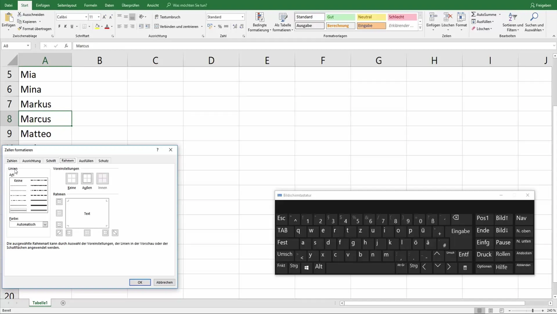 A crea linii în celule - Un tutorial Excel