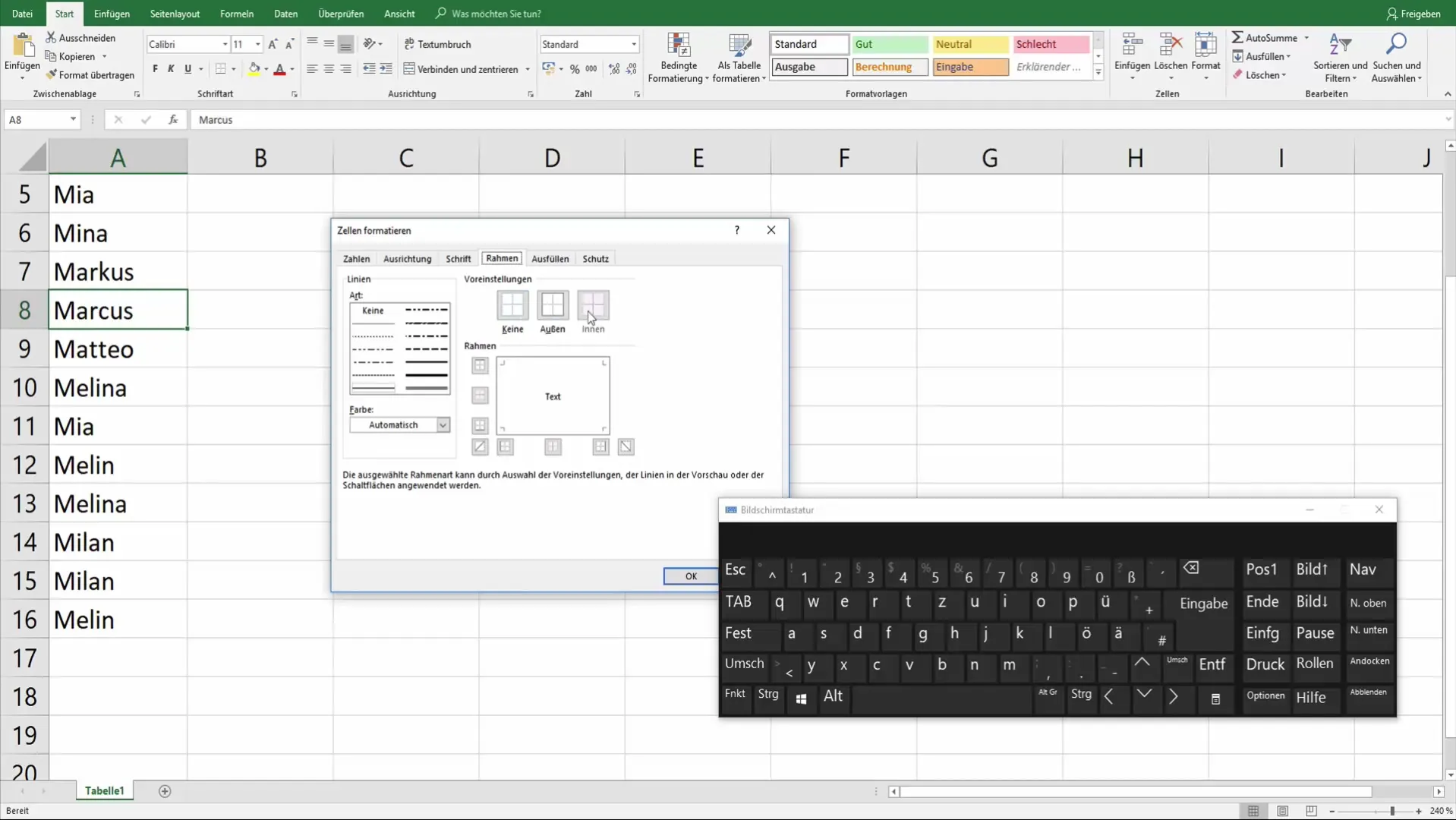 Formatting lines in cells - An Excel tutorial