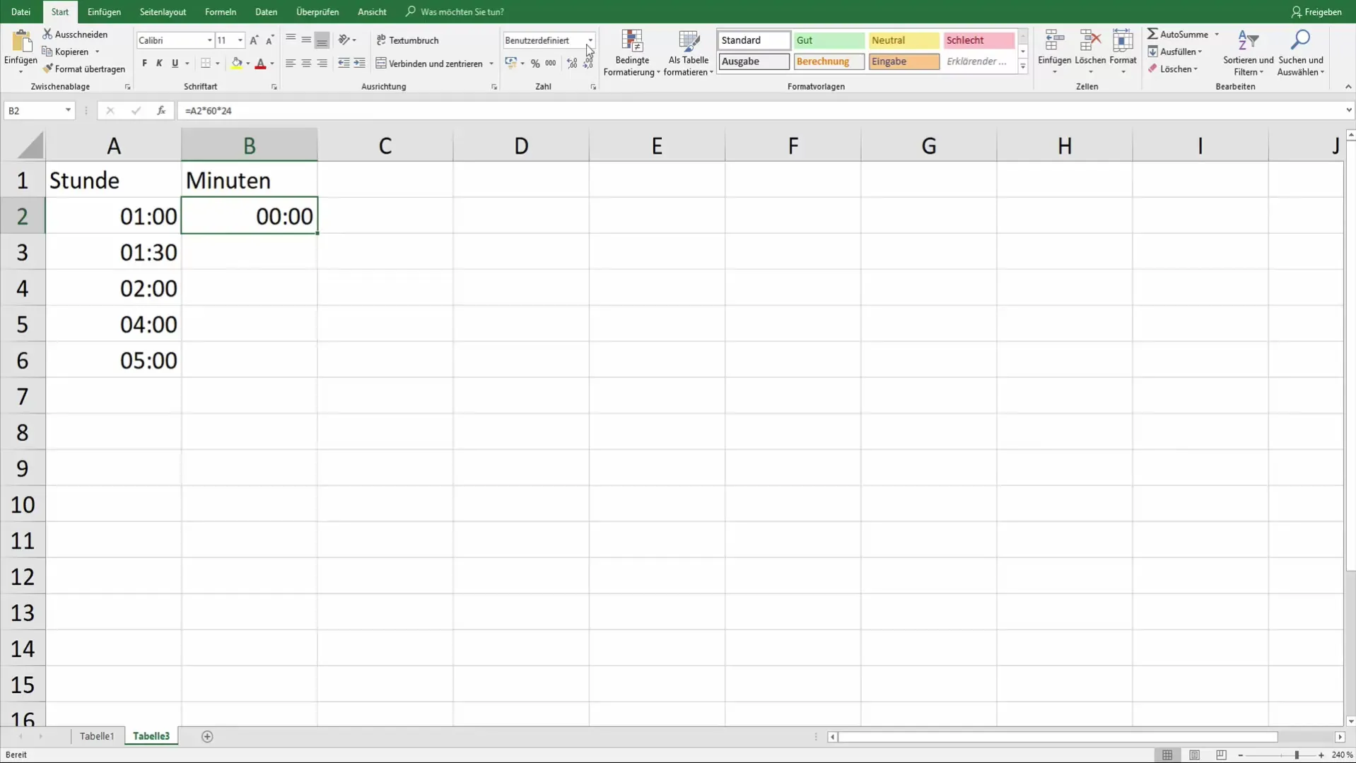 Excel: Convert hours to minutes, easily and quickly