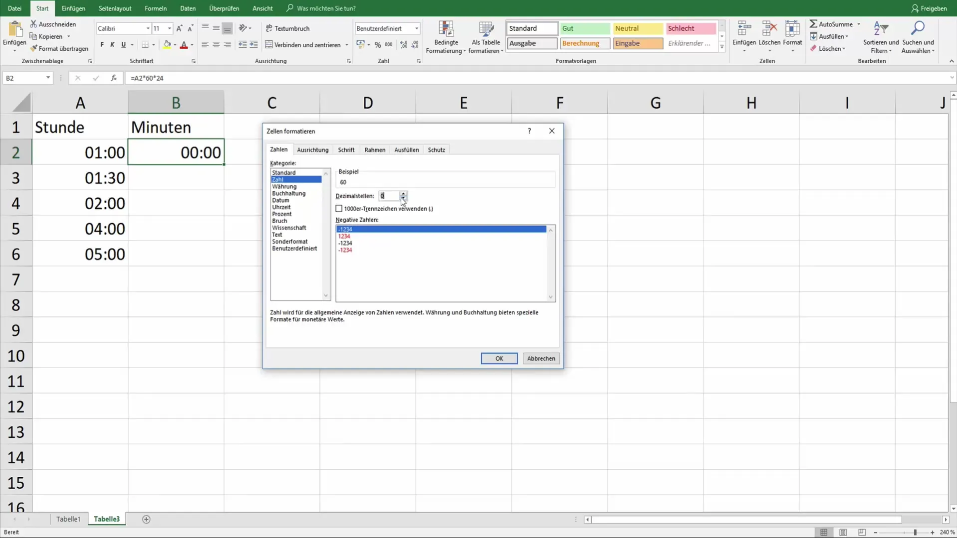 Excel: Convert hours to minutes, easily and quickly