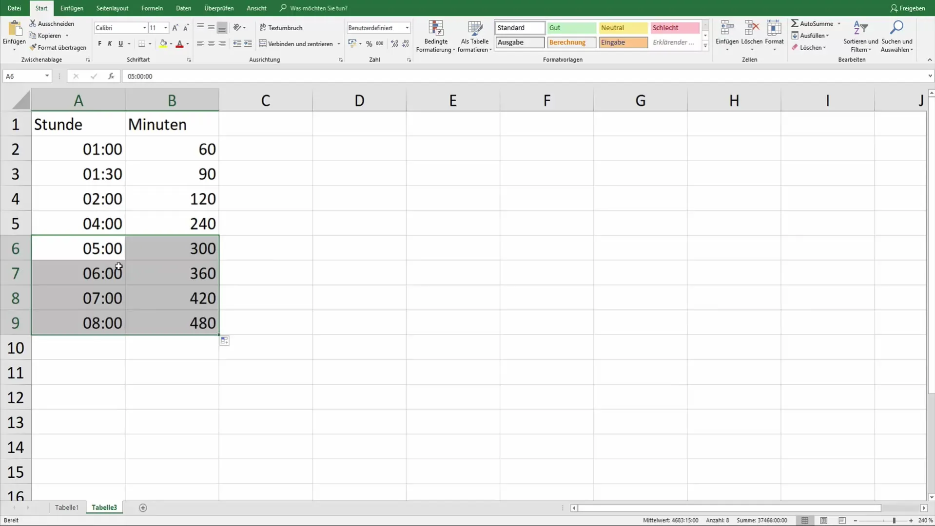 Excel: Convert hours to minutes, easily and quickly