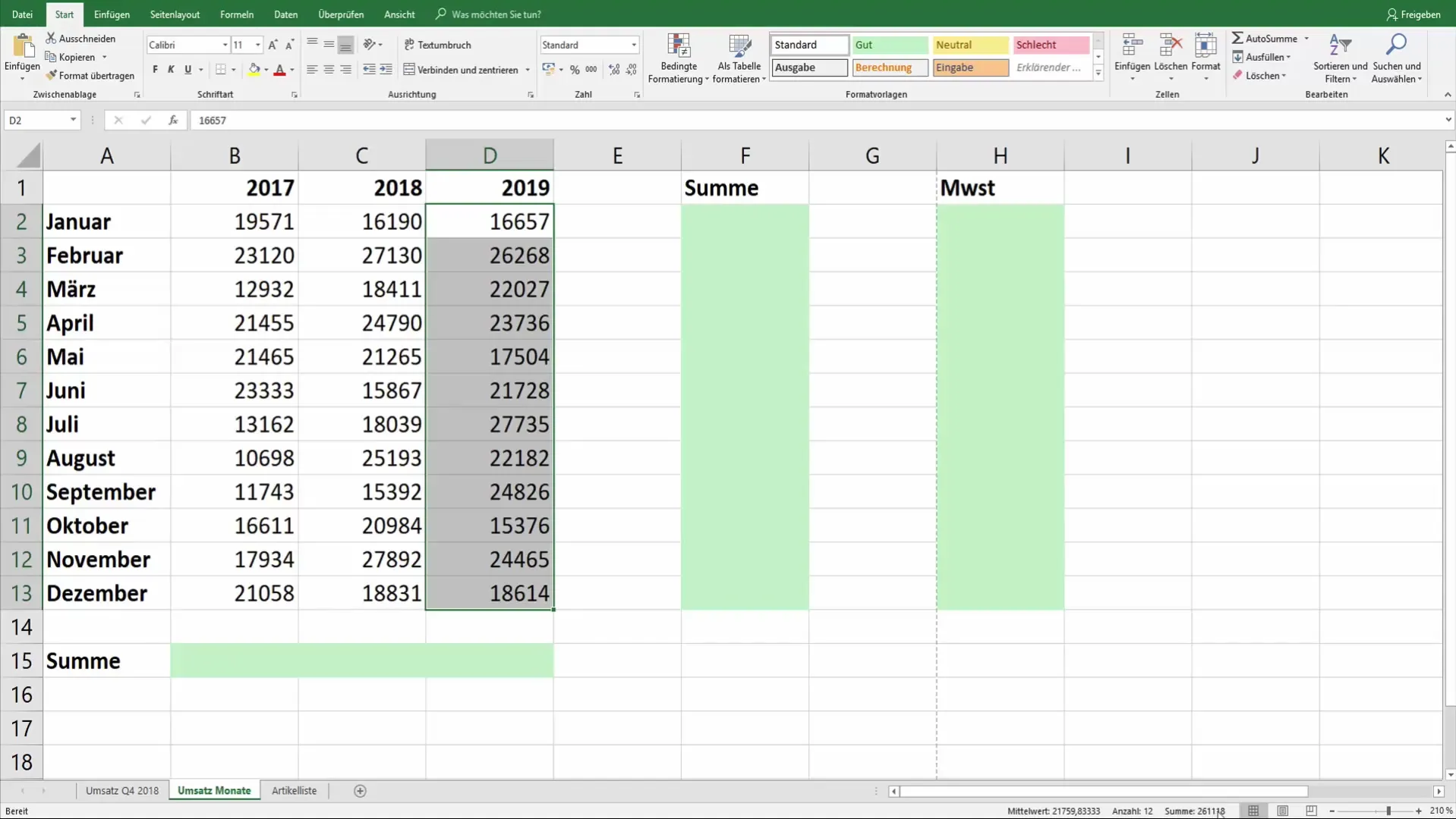 Excel Durum Çubuğu - Hızlı Hesaplamaları Kolay Hale Getirir