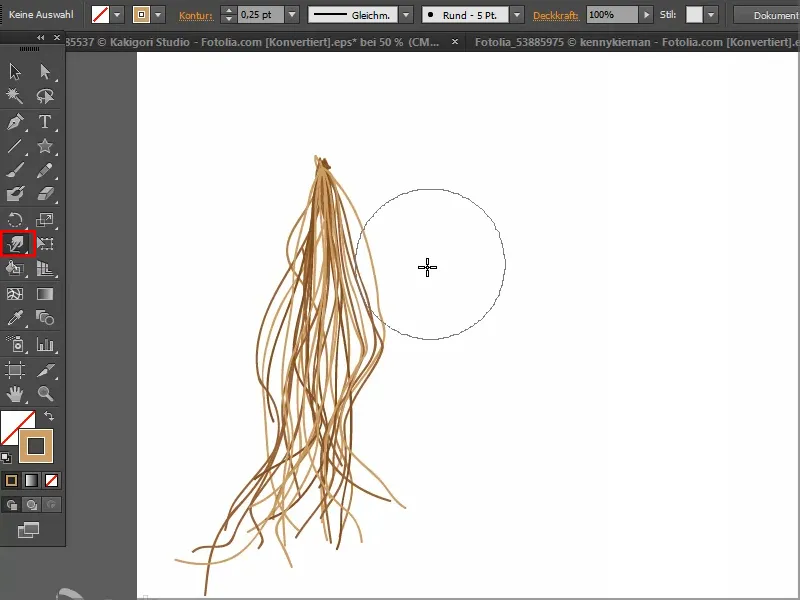 Peindre des cheveux dans Illustrator.