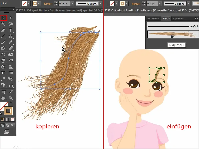 Peindre des cheveux dans Illustrator