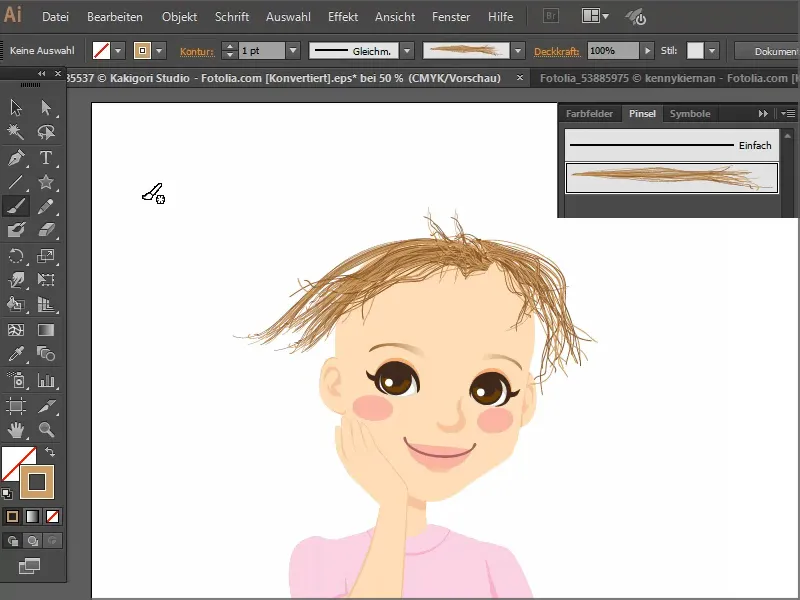 Peindre des cheveux dans Illustrator