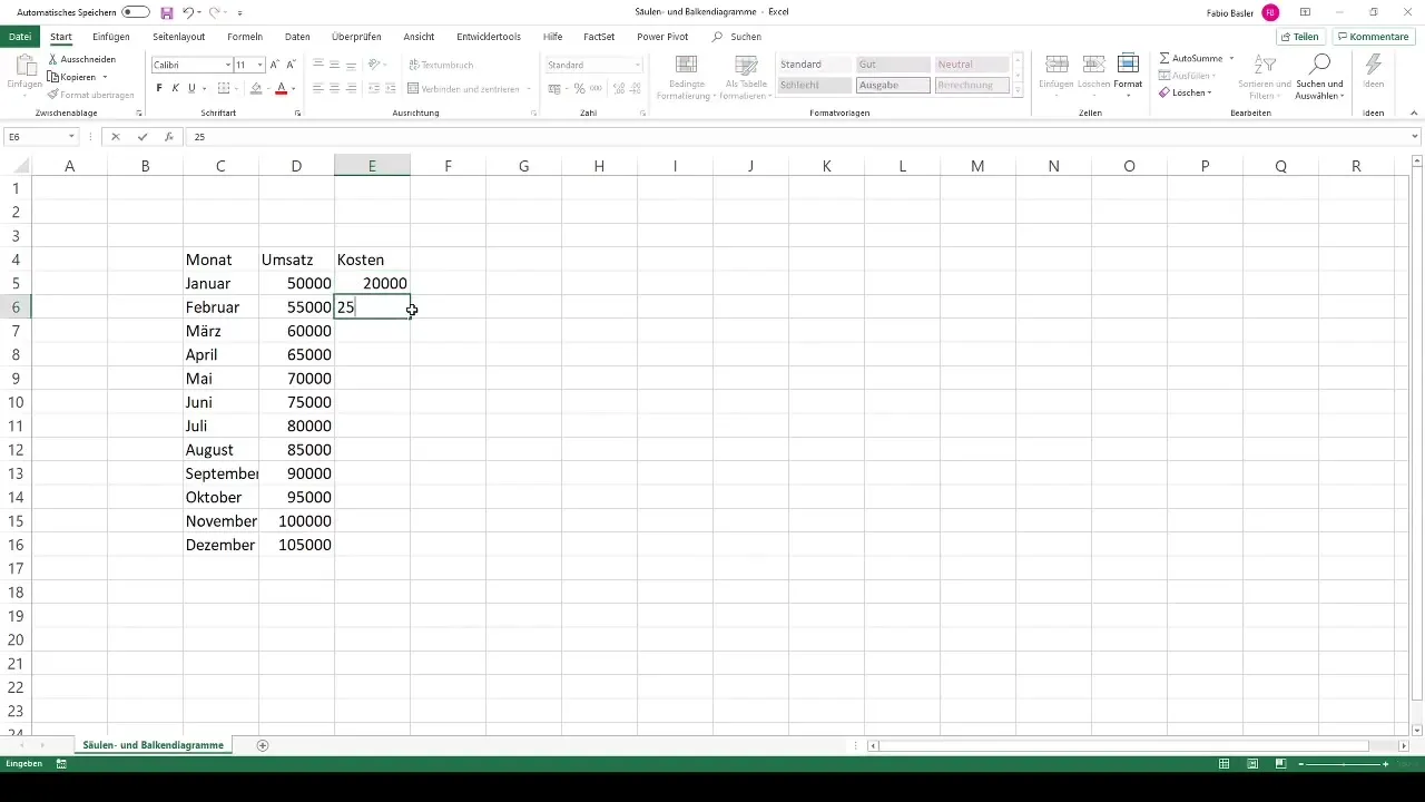 Análise visual de dados - criação de gráficos de colunas e de barras no Excel