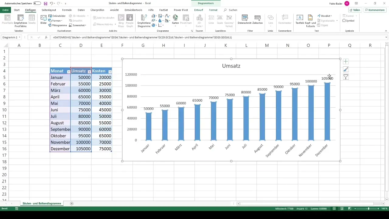 Membuat analisis data visual - membuat diagram batang dan diagram balok di Excel