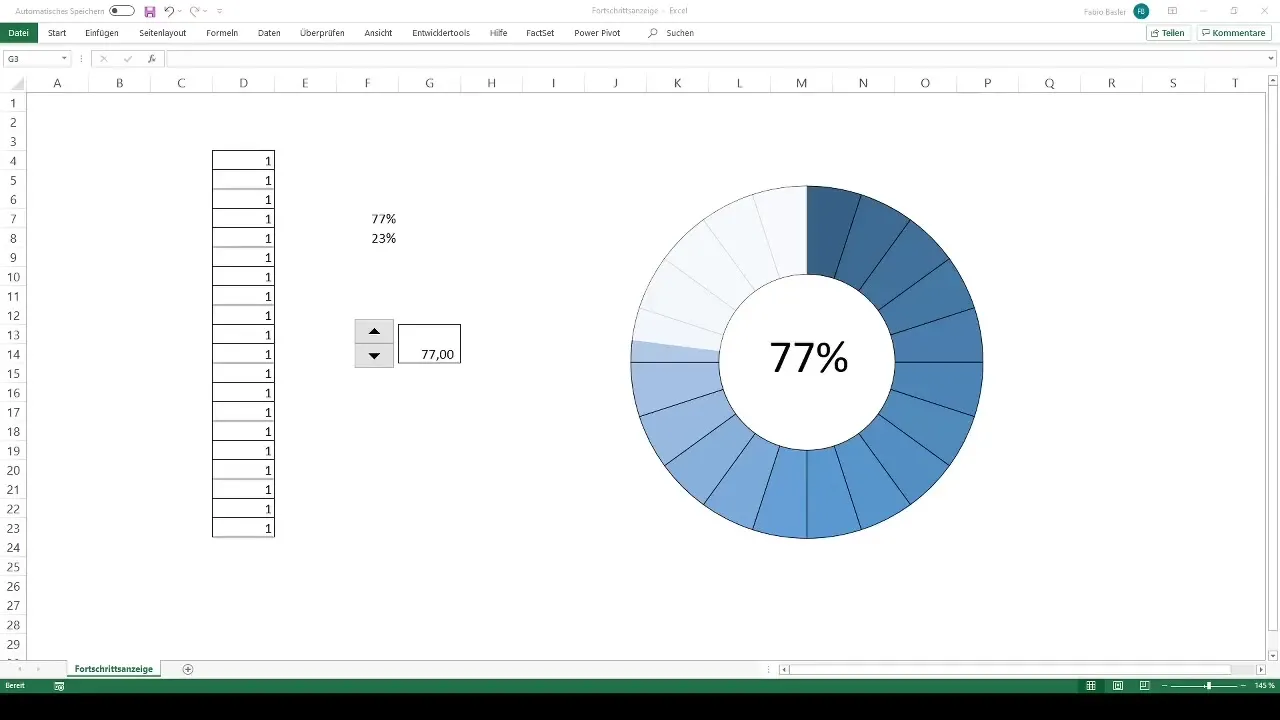 Vytvoření dynamického ukazatele pokroku v Excelu