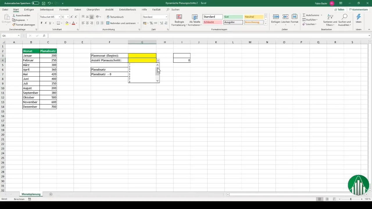 Interaktīvu diagrammu izveide programmā Excel ar dinamiskiem plānošanas soļiem