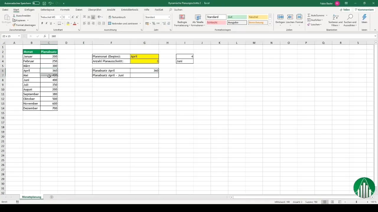 Membuat diagram interaktif di Excel dengan langkah perencanaan yang dinamis