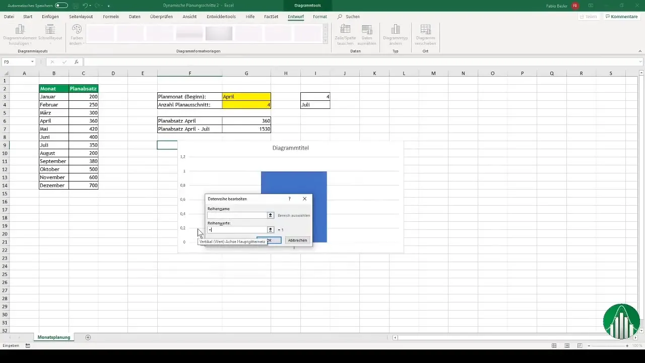 Membuat diagram interaktif di Excel dengan langkah-langkah perencanaan yang dinamis