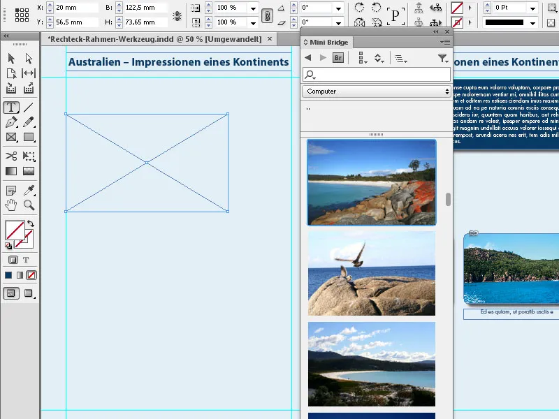 Die Platzhalter-Rahmen-Werkzeuge in InDesign