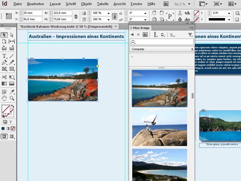 Die Platzhalter-Rahmen-Werkzeuge in InDesign