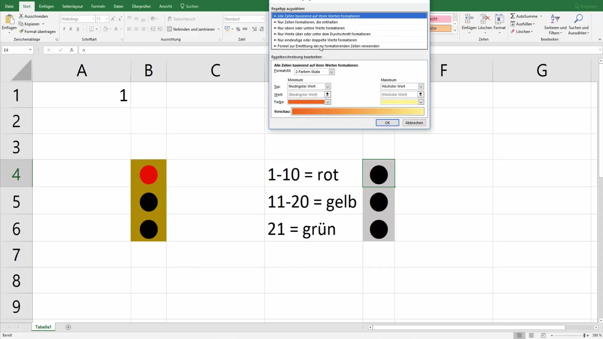 Nustatykite "Excel" šviesoforo funkciją, kad optimaliai pateiktumėte duomenis