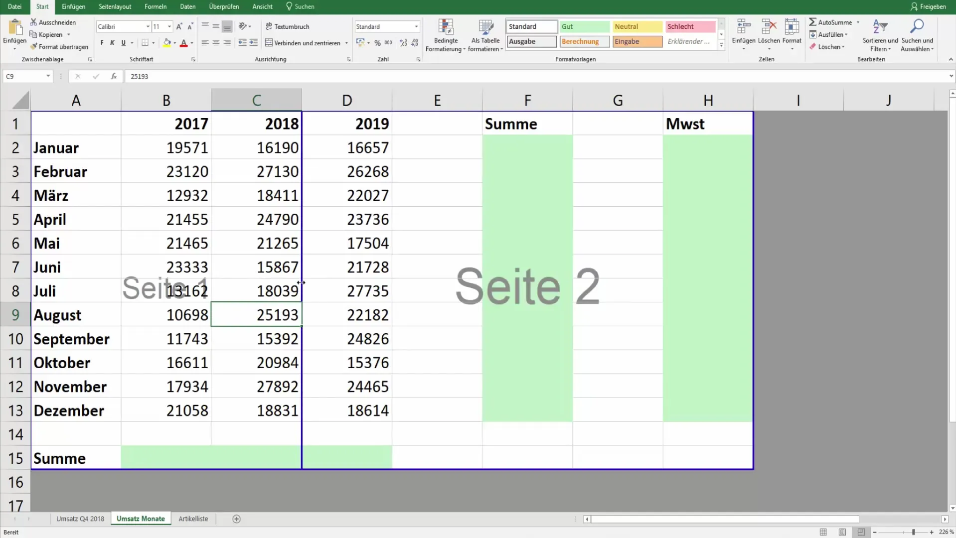 Rankiniai puslapių pertraukimai "Excel" programoje - rengimo spausdinti vadovas