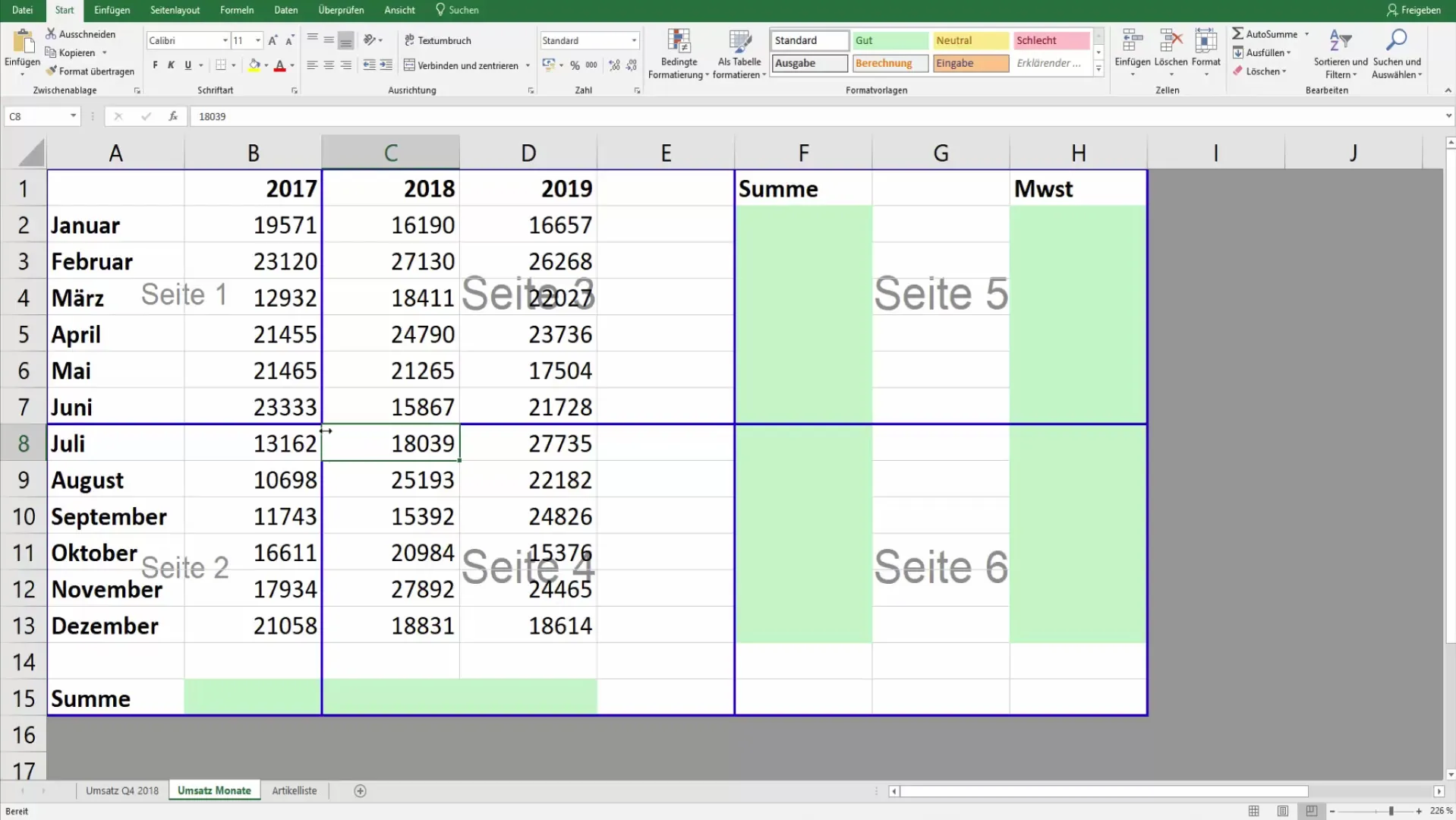 Rankiniai puslapių pertraukimai "Excel" programoje - rengimo spausdinti vadovas