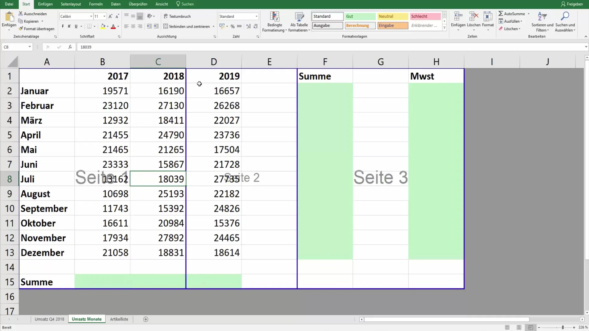 Rankiniai puslapių pertraukimai "Excel" programoje - rengimo spausdinti vadovas