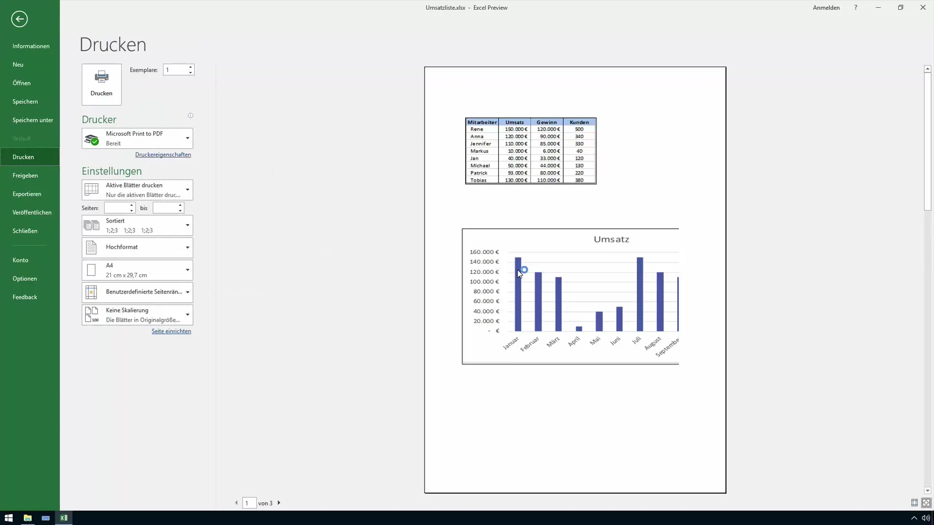 Utilizar a função de câmara no Excel - instruções para relatórios