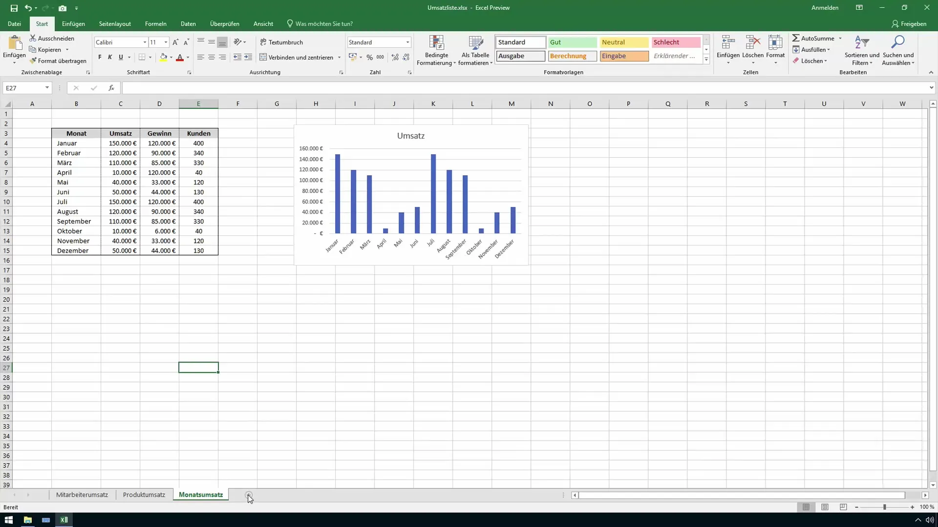 Utilizar a função de câmara no Excel - instruções para relatórios