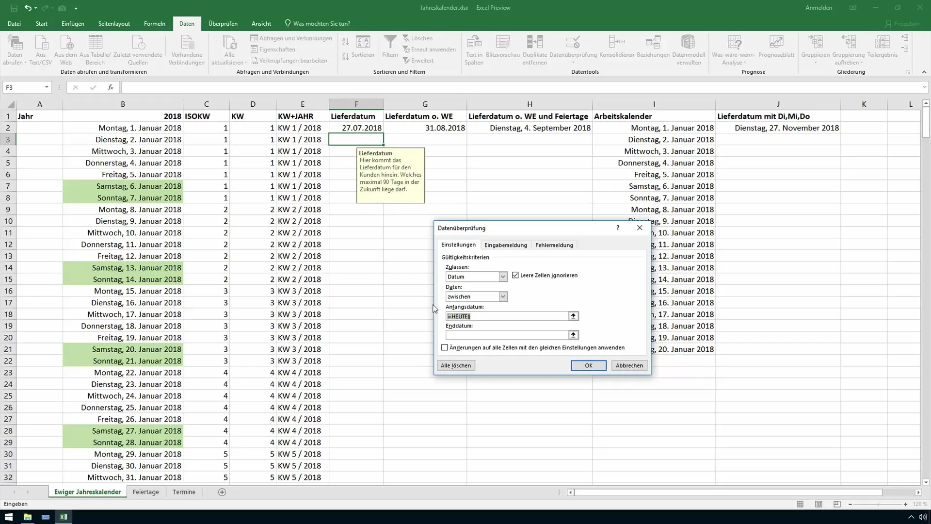 Aide pour les cellules dans Excel - Comment améliorer les invites de saisie