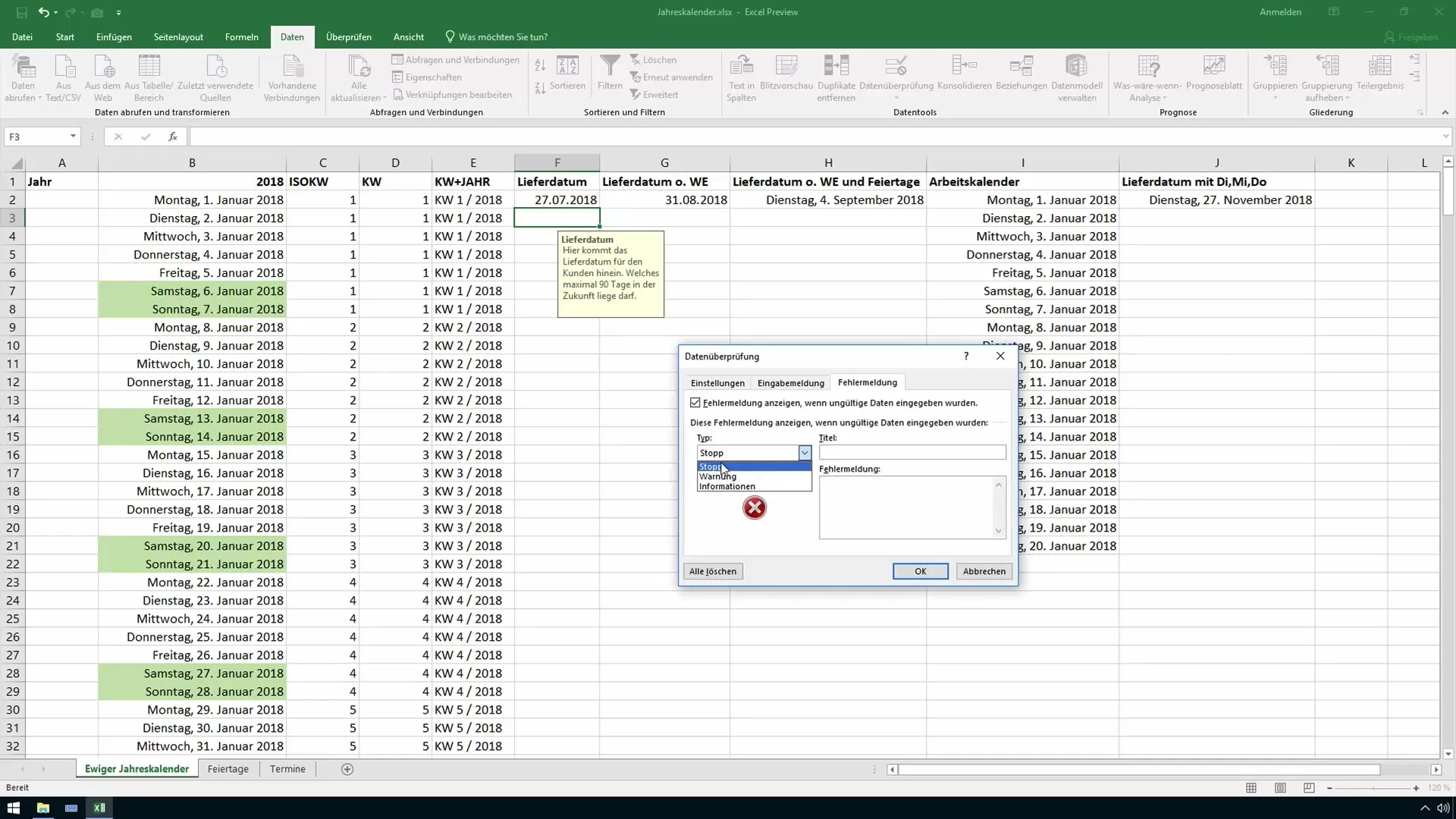 Textes d'aide pour les cellules dans Excel - Comment améliorer les invites de saisie