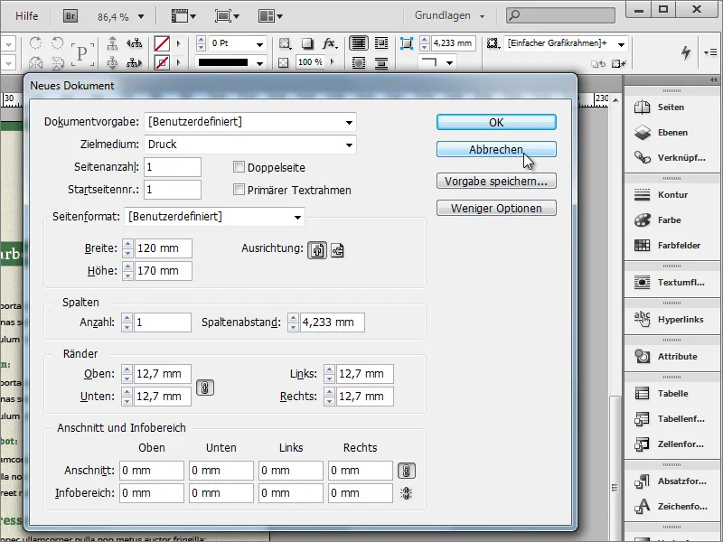 Opret jobannonce i Adobe InDesign.