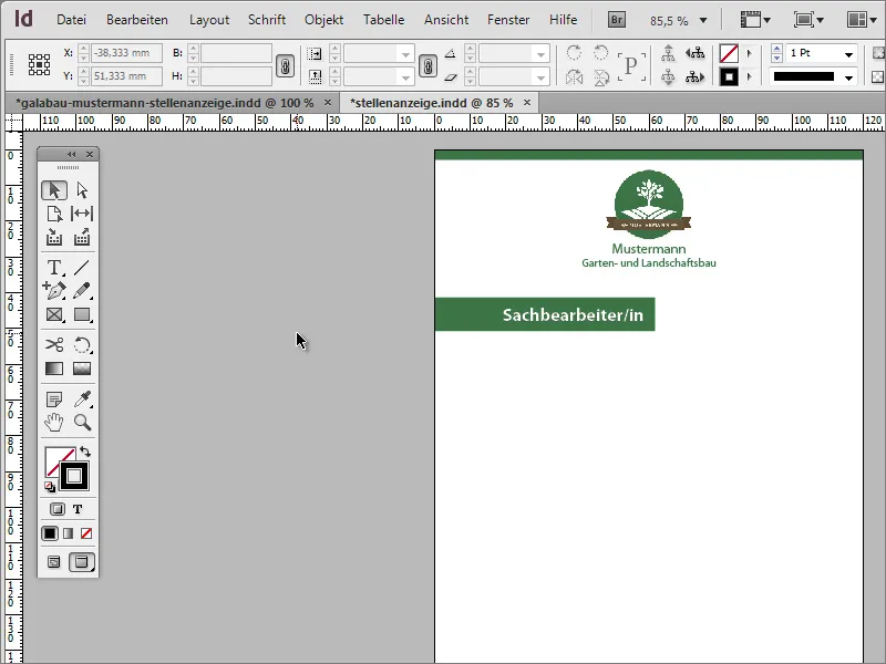 Oblikovanje zaposlitvenega oglasa v programu Adobe InDesign