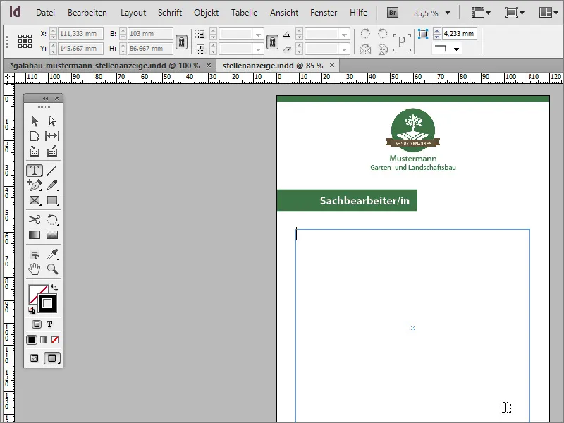 Oblikovanje oglasne deske v programu Adobe InDesign