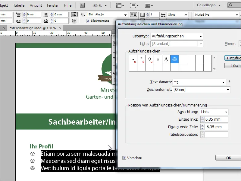 Oblikujte oglas v programu Adobe InDesign.