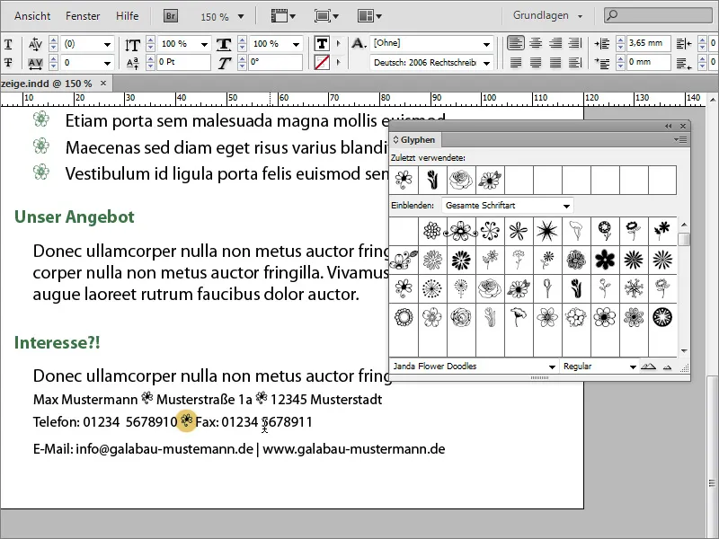 Oblikovati oglas za delovno mesto v programu Adobe InDesign.