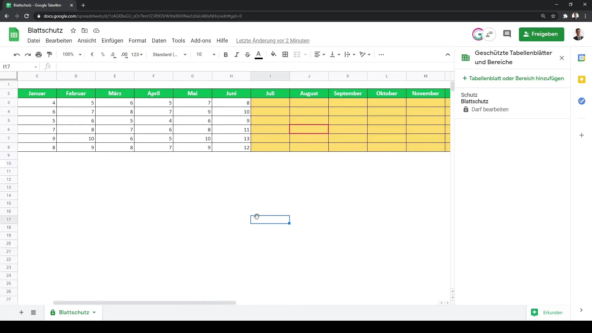 Impostare protezione foglio in Google Sheets per massima sicurezza